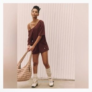 Hot Shot Tee Romper Dark Espresso size M NWT